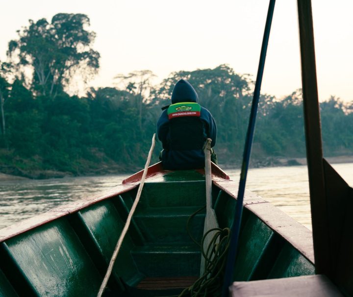 Boat ride on the Tambopata River at sunrise